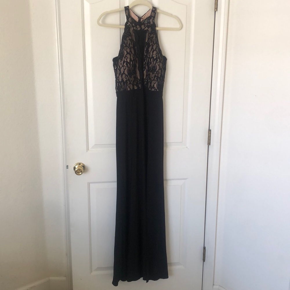 Black Dress with Lace Top